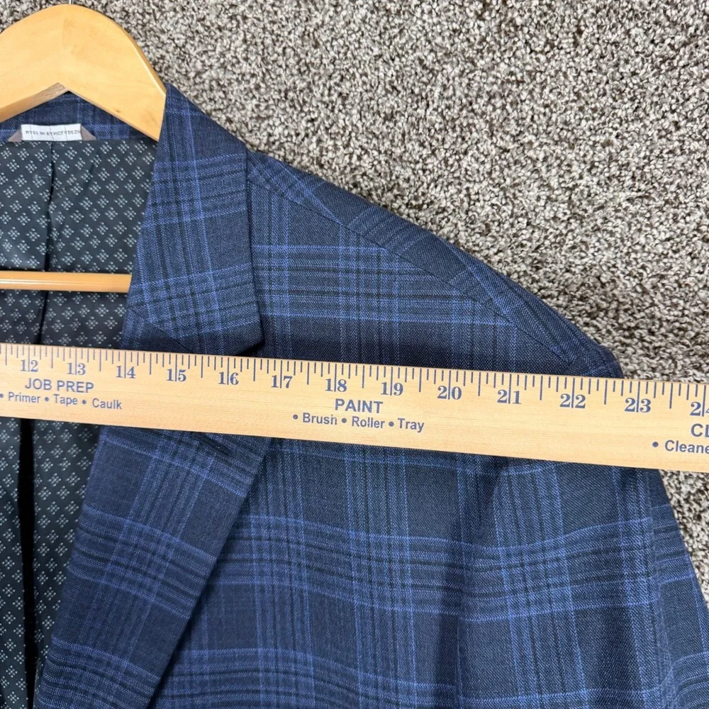 OAK HILL Blazer Mens 3XLT 54-56 Blue Plaid Stretch Fit by DXL Sport Coat Jacket